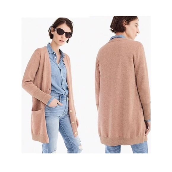 J. Crew Sweaters - J. Crew Collection Long Cardigan Double Knit Lurex Pink Size Small NWT